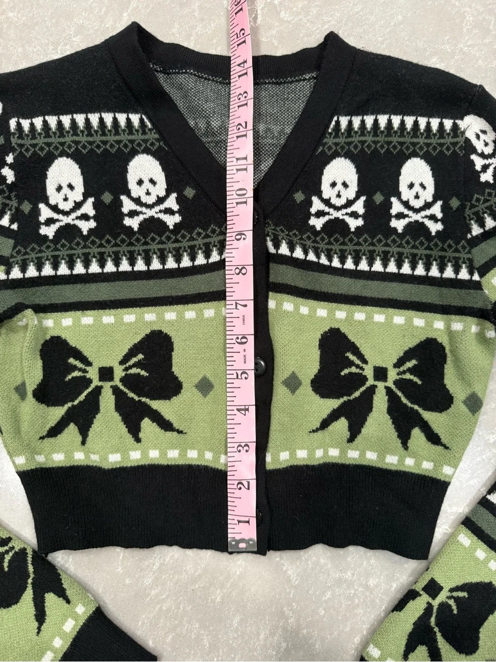 Romwe Skull Bow Knit Cardigan & Mini Skirt Set Goth Fairy Grunge Size Small - Picture 8 of 9